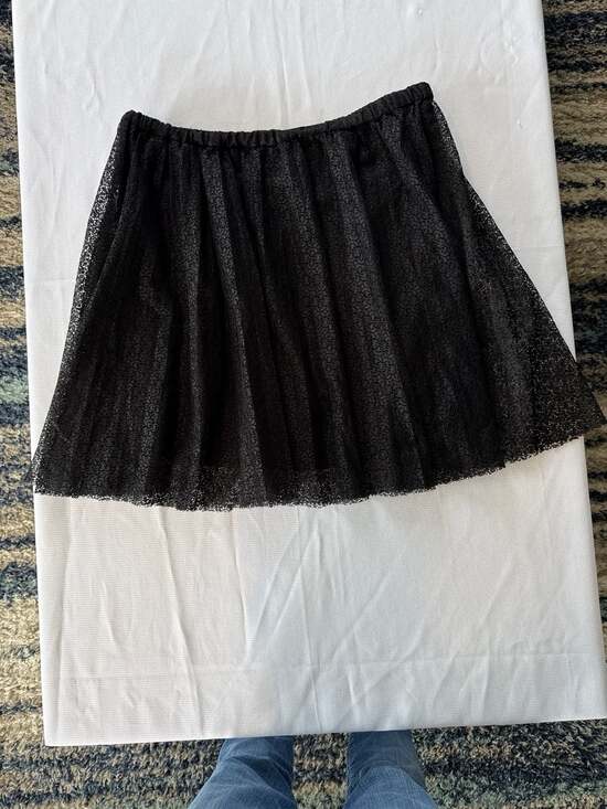 Elle Dresses & Skirts - Elle Black Pleated Lace Mini Skirt with Elastic Waistband